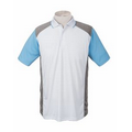 Men's Polo Shirt w/ Contrasting Color Block Panels & Sleeves - 25 Day Custom Overseas Express